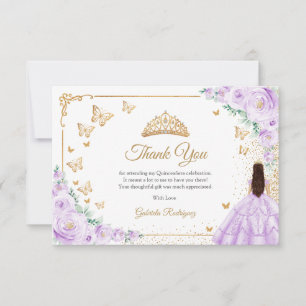 Elegant Chic Lila Rosor Guld Quinceanera Tack Kort