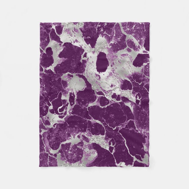 Elegant Chic Lila Violett Abstrakt Mönster Fleecefilt (Framsidan)