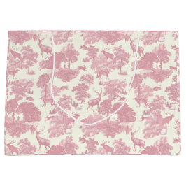 Elegant Chic Ljus rosa Toile Hjort Woodland