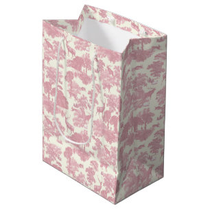 Elegant Chic Ljus rosa Toile Hjort Woodland