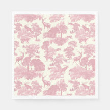 Elegant Chic Ljus rosa Toile Hjort Woodland