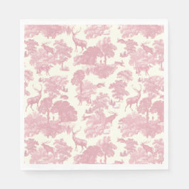 Elegant Chic Ljus rosa Toile Hjort Woodland Pappersservett