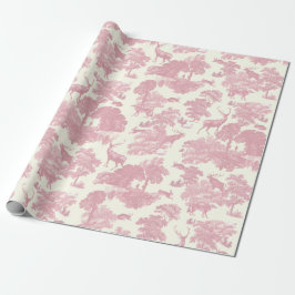 Elegant Chic Ljus rosa Toile Hjort Woodland Presentpapper