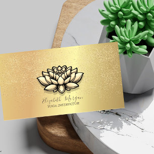 Elegant Chic Lotus Guld Konfetti Visitkort