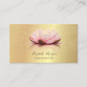 Elegant Chic Lotus Guld Konfetti Yogainstruktör Visitkort