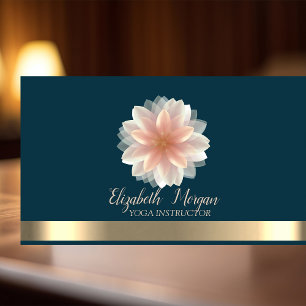 Elegant Chic Lotus Guld Rand Visitkort