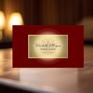 Elegant Chic Lotus Professional,Falskt Guld,Röd Visitkort