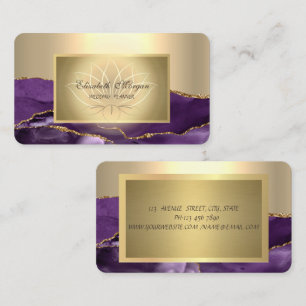 Elegant Chic Lotus Professional, guldviolmarbor Visitkort