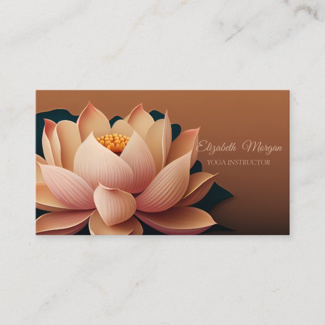 Elegant Chic Lotus Yogainstruktör Visitkort (Framsida)