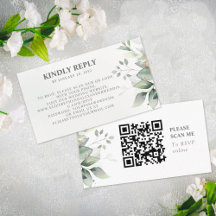 Elegant chic luftig eukalyptusblad QR-kod RSVP
