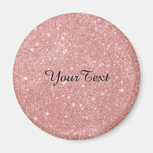 Elegant Chic Luxury Faux Glitter Ro Guld Magnet (Framsidan)