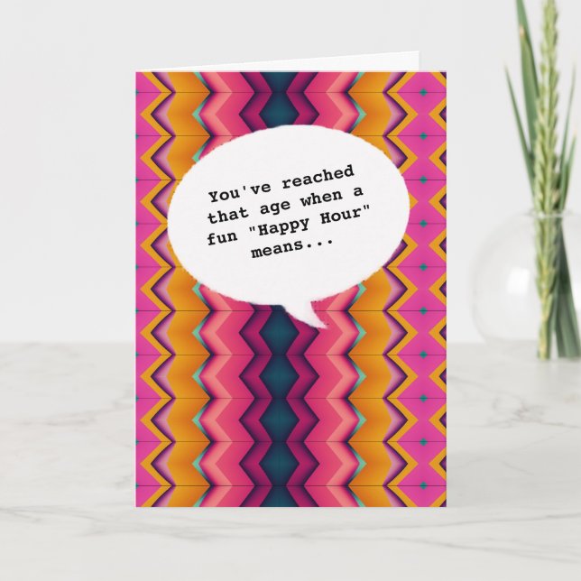 Elegant chic Lycklig Hour Get Old FUNNY Birthday Kort (Framsida)