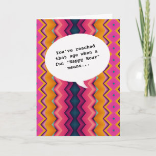 Elegant chic Lycklig Hour Get Old FUNNY Birthday Kort