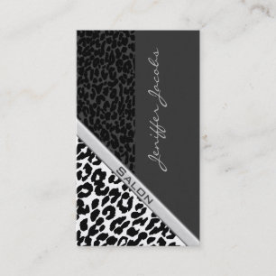 Elegant chic lyx contemporary glam leopard visitkort