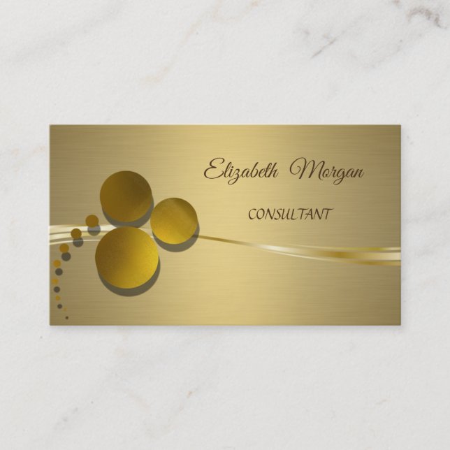 Elegant Chic Lyx Falskt Guld Visitkort (Framsida)