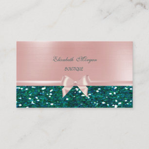 Elegant Chic Lyx , Rosa Ribbonsmycke Visitkort