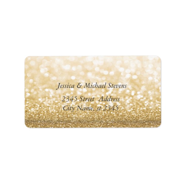 Elegant chic lyxglitter i contemporary  adressetikett (Framsidan)