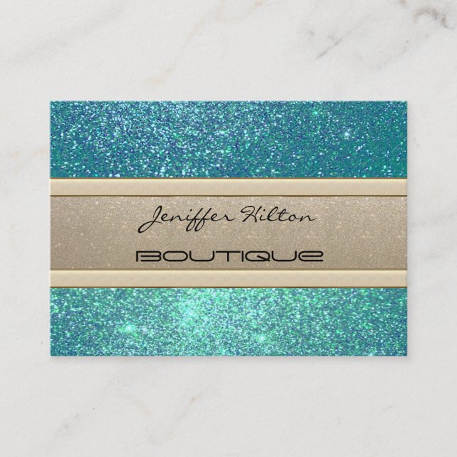 Elegant chic lyxglitter i contemporary  visitkort (Framsida)