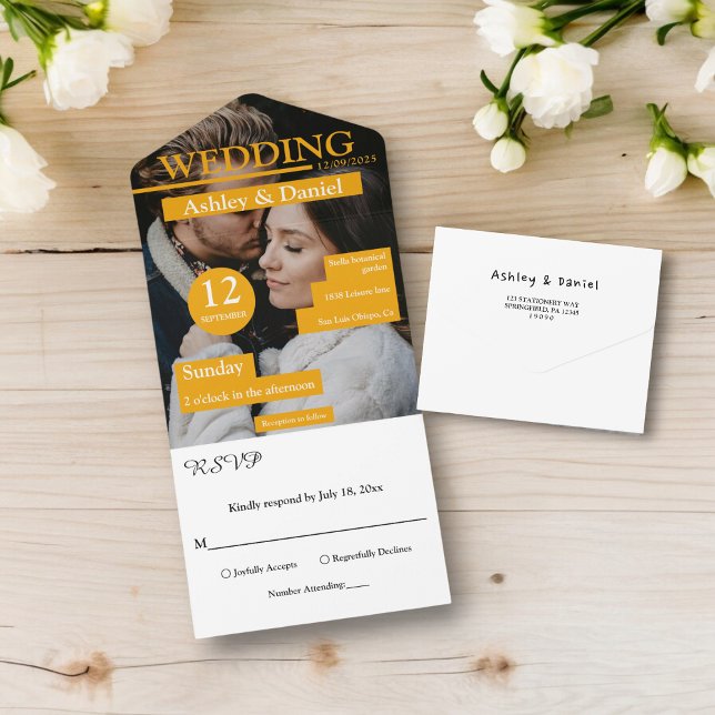 Elegant Chic Magazine Stil Romantic Photo Bröllop (Skapare uppladdad)