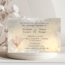 Elegant Chic Magnolia Bröllopsinbjudan Inbjudningar