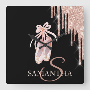 Elegant Chic Masque Ro Guld Glitter Drivrutiner Fyrkantig Klocka