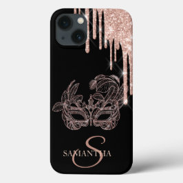 Elegant Chic Masque Rose Gold Glitter Drips