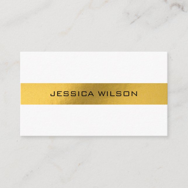 Elegant chic med affärskortet guld foil ram visitkort (Framsida)