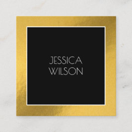 Elegant chic med svart affärskort guld ram fyrkantigt visitkort