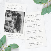 Elegant Chic Memorial | Dikt för vanliga foto