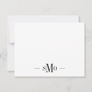 Elegant Chic Minimal monogram 3 Initialer Anteckningskort