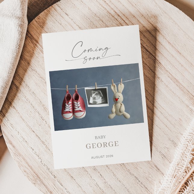 Elegant Chic Minimal Pregnancy Announcement Card Inbjudningar (Skapare uppladdad)