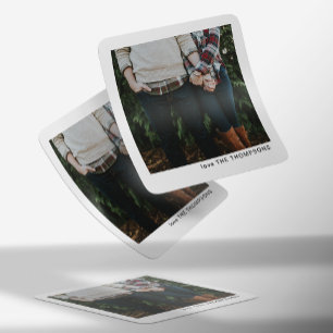 Elegant Chic Minimalistisk enkelfotojul Fyrkantigt Klistermärke