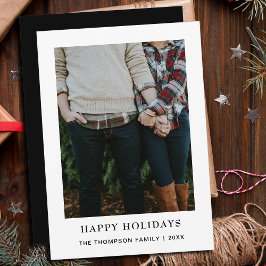 Elegant Chic Minimalistisk enkelfotojul Julkort