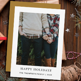 Elegant Chic Minimalistisk enkelfotojul Julkort