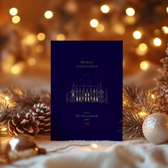 Elegant Chic - minimalt julkort Helgdag (Elegant Chic Minimalist Christmas Holiday Card)