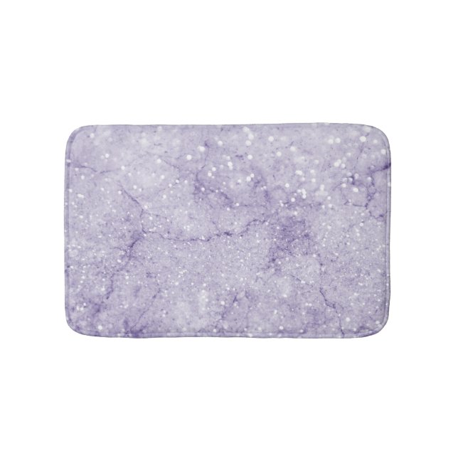 Elegant chic mjuk lavender lila glitter marmor badrumsmatta (Framsidan)