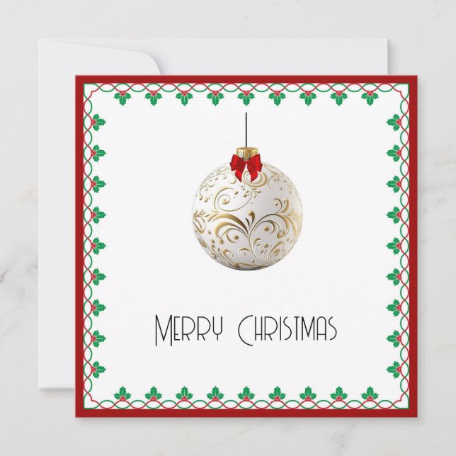 Elegant Chic Modern Colorful God jul Boll Julkort (Framsida)