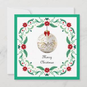 Elegant Chic Modern Colorful God jul Boll Julkort