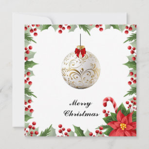 Elegant Chic Modern Colorful God jul Boll Julkort