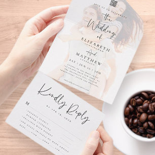 Elegant Chic Modern Endern QR-målalternativ Bröllo