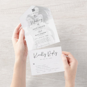 Elegant Chic Modern Endern QR-målalternativ Bröllo
