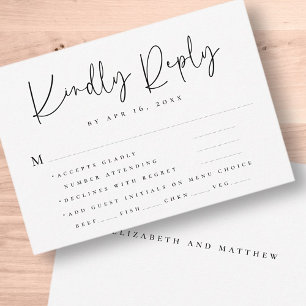 Elegant Chic Modern enkel typografi Bröllop OSA Kort