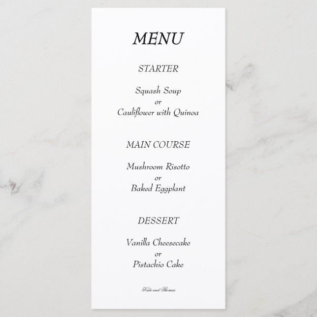Elegant Chic Modern Minimalist Black and White Meny (Framsida)