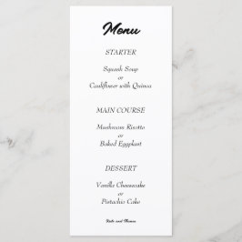 Elegant Chic Modern Minimalistisk Svart och Vit Meny