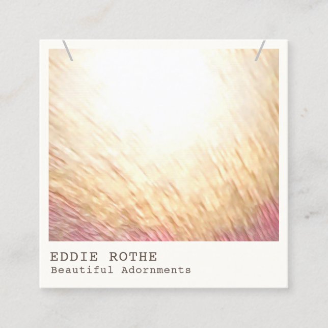 Elegant Chic Modern Necklace Visning Square Busin Fyrkantigt Visitkort (Framsida)