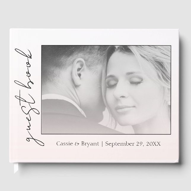 Elegant Chic Modern  Rosa Bröllop Guest Bok (Framsida)