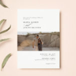Elegant Chic Modern White Photo Bröllop Inbjudningar<br><div class="desc">Elegant Chic Modern White Photo Bröllop</div>