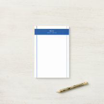 Elegant Chic Monogram marin blå geometrisk Gräns