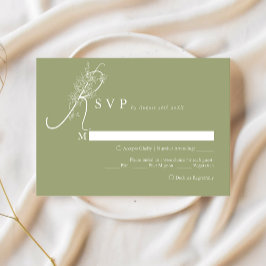 Elegant Chic Moss Blommig Meny Val Bröllop Rsjp