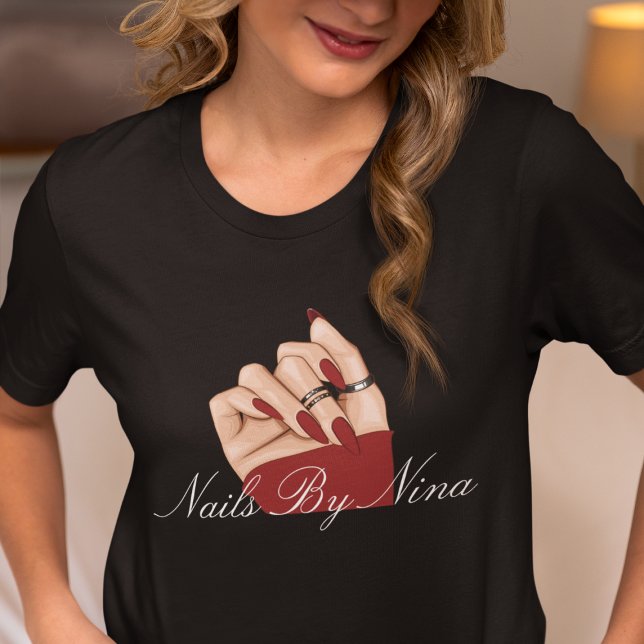 Elegant Chic Nagel Beauty Salon Manicurist Uniform T Shirt (Skapare uppladdad)